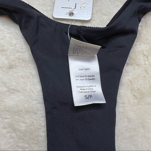 L*Space Black Ribbed Tara Bikini Top NWT! - Picture 8 of 9